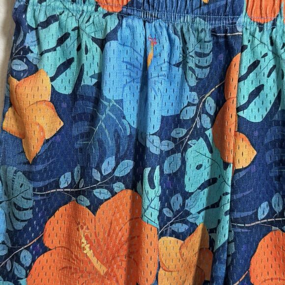 Inaka Power IP Floral Blue Shorts Sz Large Mesh Gym Shorts Hawaiian Hibiscus Men - Picture 5 of 6